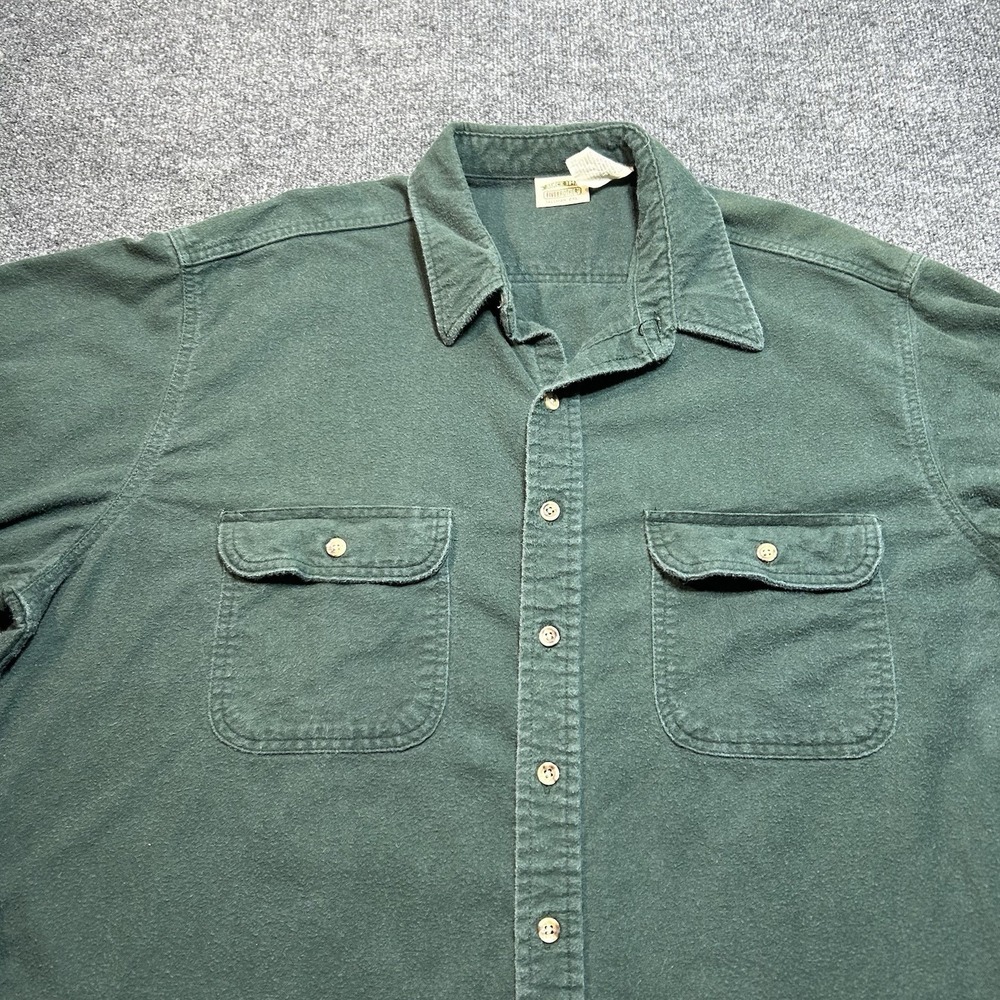 Vintage Five Brother Tallman Men's 2XL Green Flannel Shirt Chamois Made In USA
